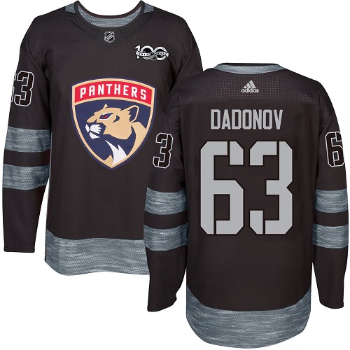 Adidas Panthers #63 Evgenii Dadonov Black 1917-100th Anniversary Stitched NHL Jersey